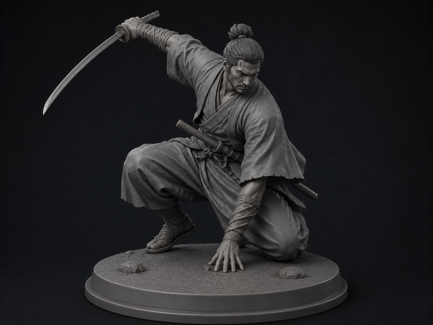 Classic Samurai With Katana Figure