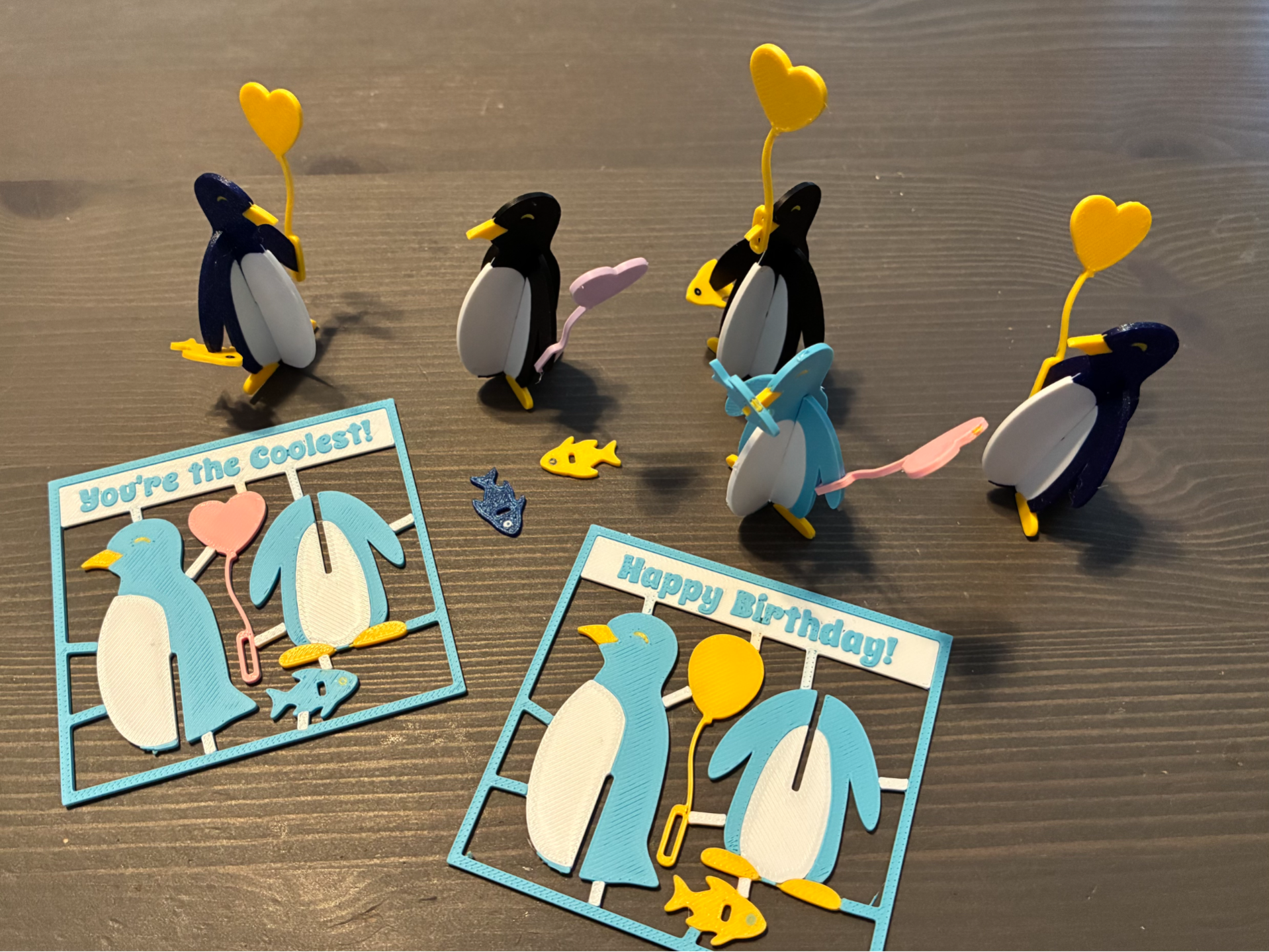 Penguin Kit Card with Heart Balloon