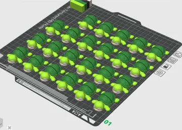 Modelo para impresión 3D: Schlafende Flexi-Schildkröte — vista de referencia 3