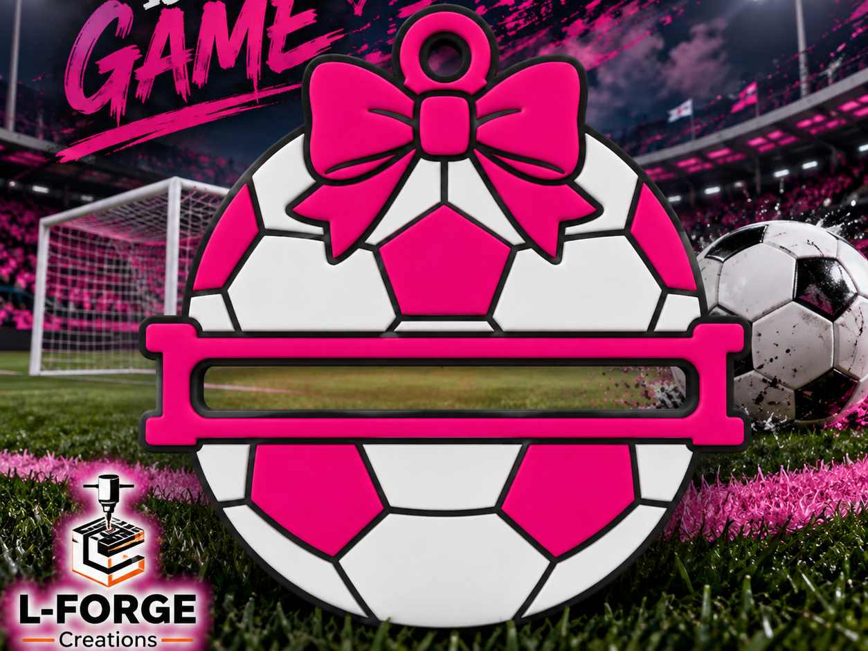 Soccer Hair Tie Holder Keychain 3D model