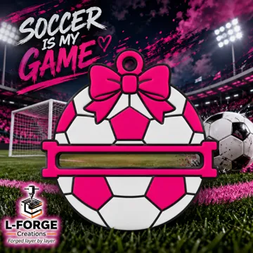 Accesorio para sujetar ligas de cabello: Soccer Hair Tie Holder Keychain — vista de referencia 3