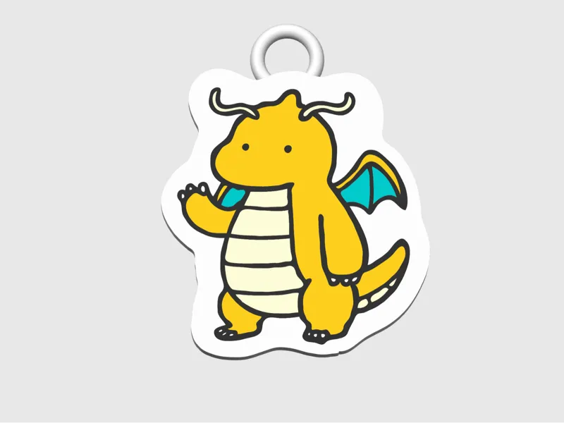 Dragonite Keychain Multicolor Pokemon Chibi