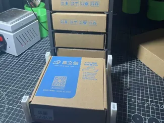 仅59g!嘉立创纸盒抽屉式收纳架-可无限堆叠与横向连接