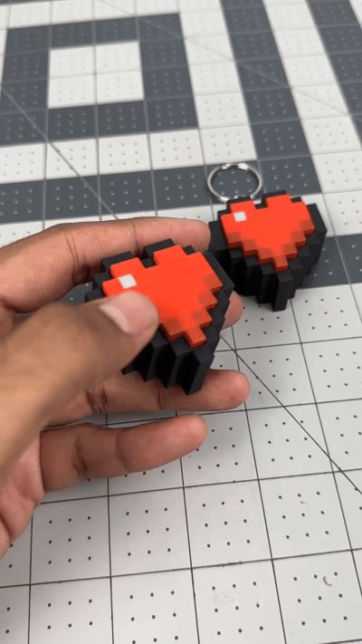 Minecraft Heart Key Clicker Keychain by create3d.co MakerWorld ...