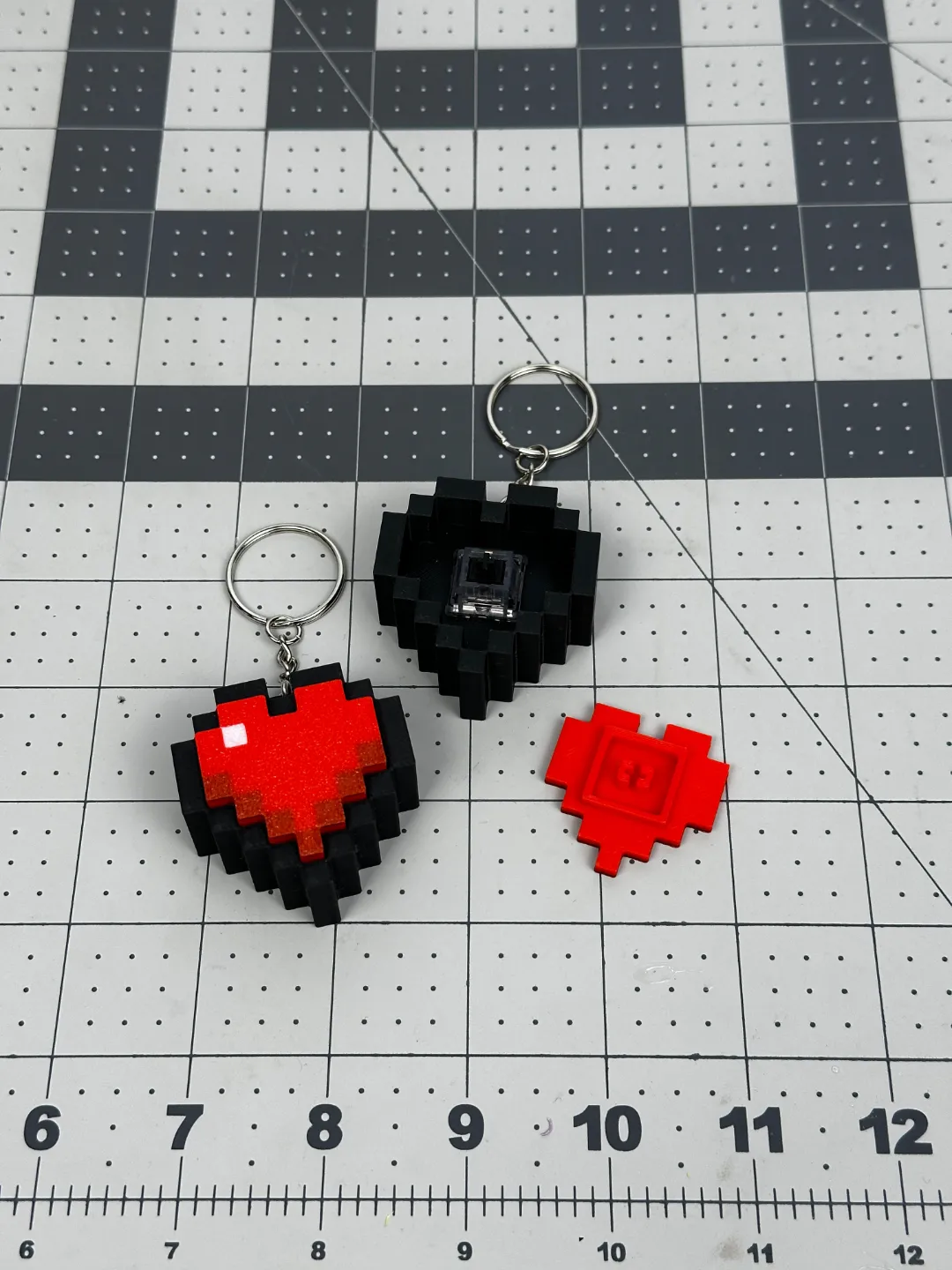 Minecraft Heart Key Clicker Keychain view 4