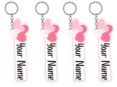 Customizable Heart Name Tag Keychain