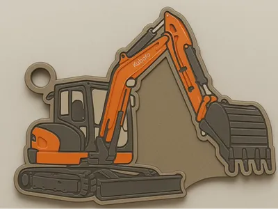 Excavator Key Chain