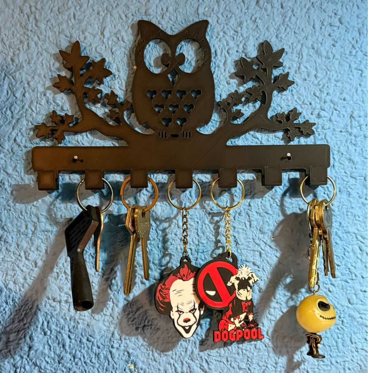 Porte-clés mural hibou