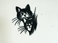 Décoration murale deux têtes de chat — photo 2