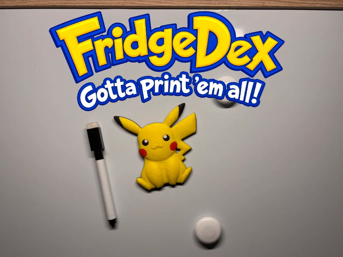 Setting Up Model Building Workplace FridgeDex-Pikachu Pokemon - Free 3D Print Model - MakerWorld