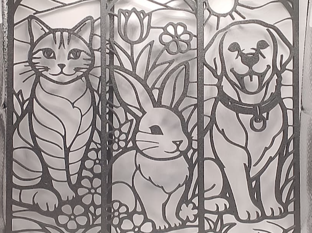 Wall art wall decor animals - dog cat rabbit