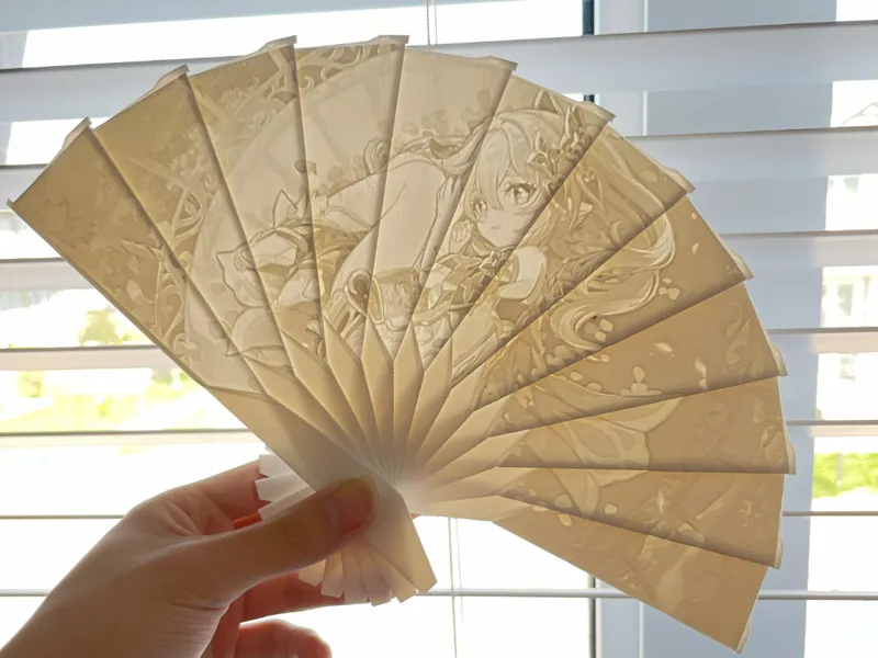 纳西妲浮雕折扇nahida lithophane fan