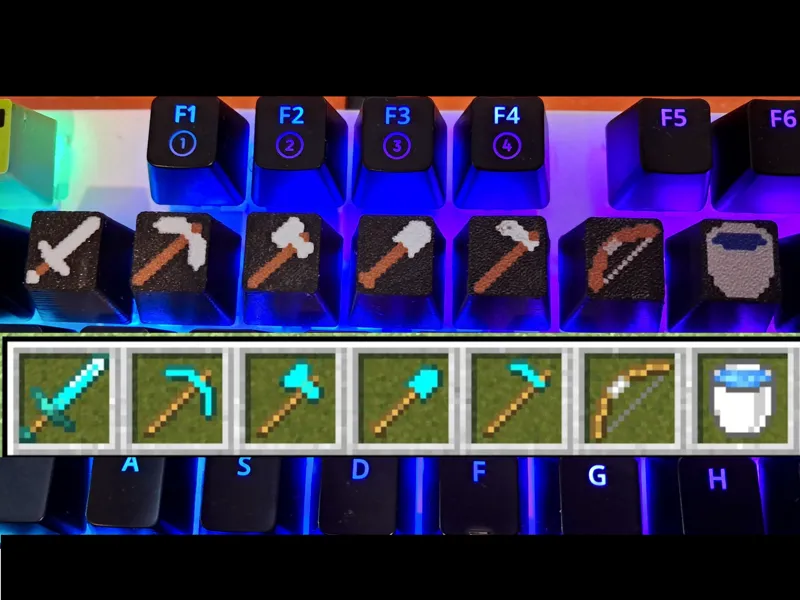 Minecraft Hotkey Keycaps (Number Keys)