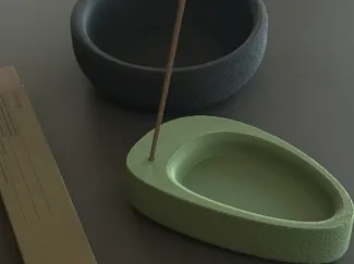 Oval Incense Holder in Fuzzy Print