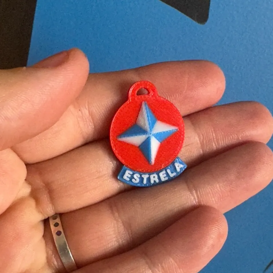 Logo Brinquedos Estrela Keychain, Pendant, Earring view 3