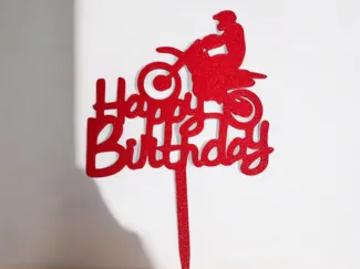 Motorrad Cake Topper Happy Birthday