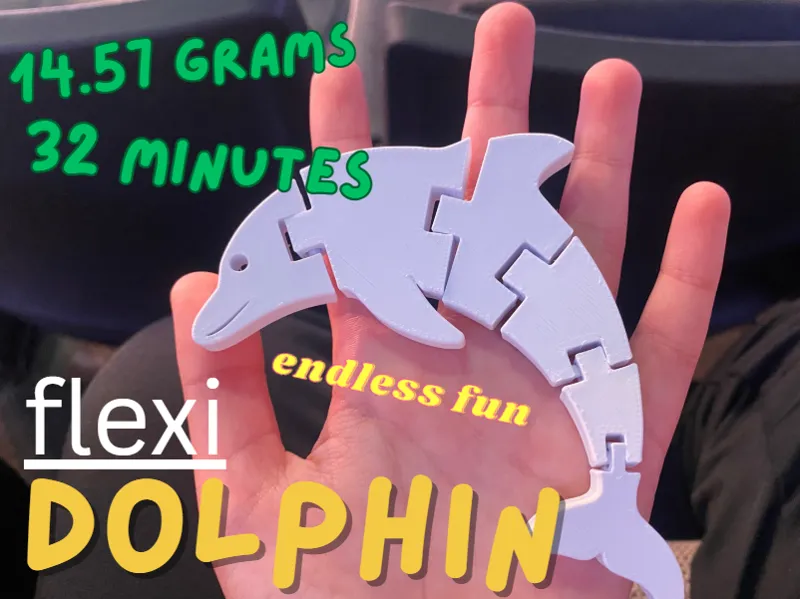 Cute Flexi Dolphin Keychain Fidget