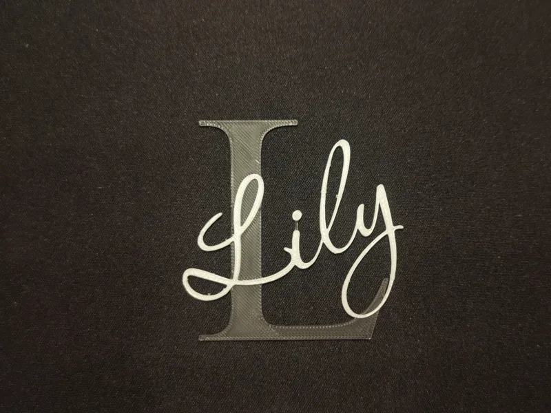 Door Name, Door Sign "Lily" – 2-Color, 6mm Thick
