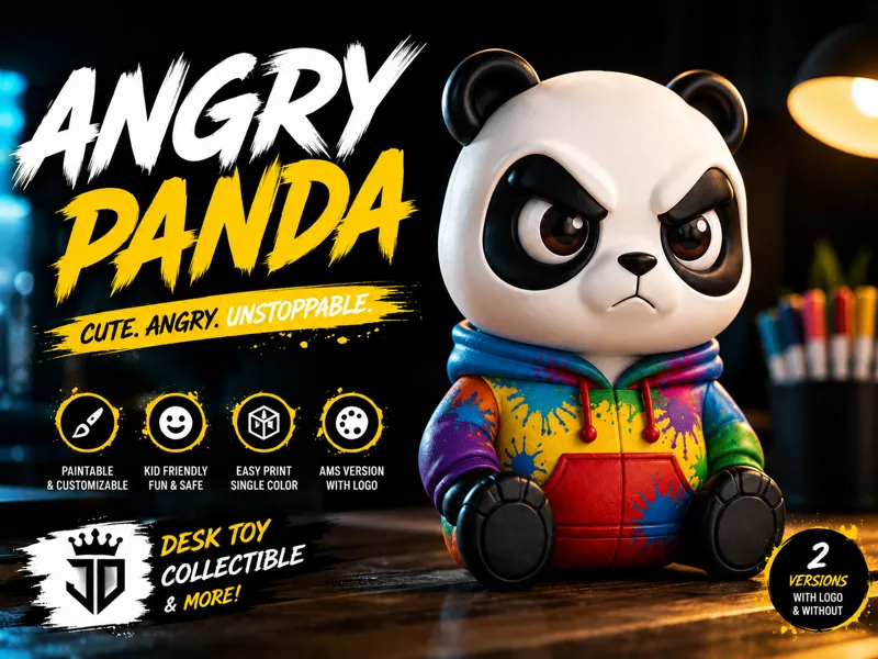 Angry Panda  | Cute Paintable Desk Toy