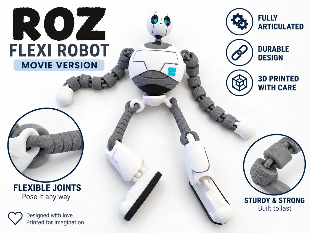 The Wild Robot – Flexi ROZ : MOVIE Version - Free 3D Print Model ...