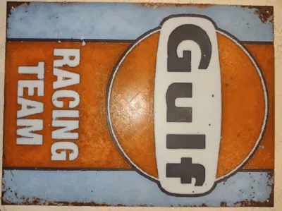 hueforge plaque vintage gulf
