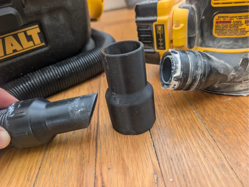 Dewalt Cordless Sander to Cordless Shopvac Adapter