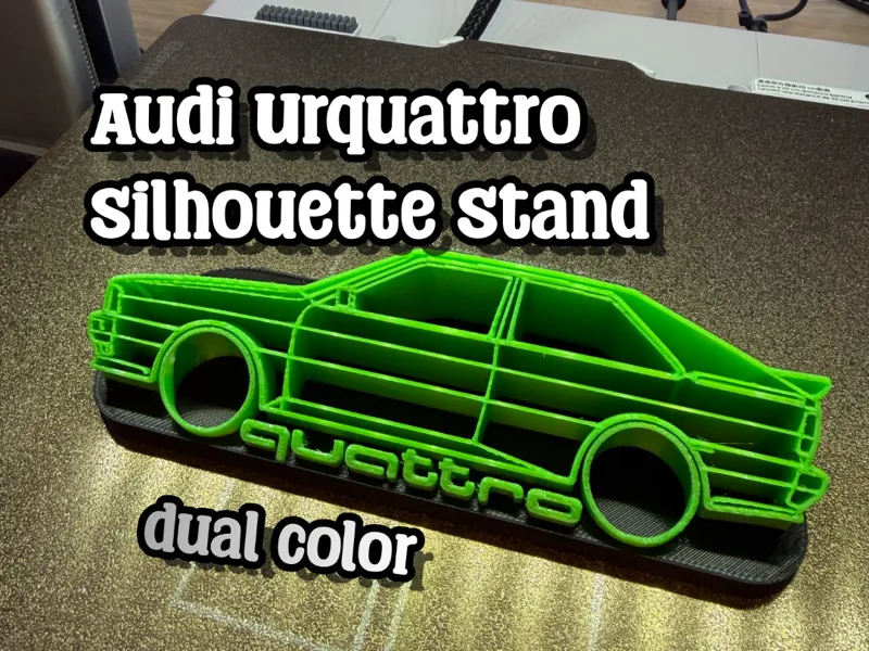 Audi Urquattro Silhouette Logo Stand