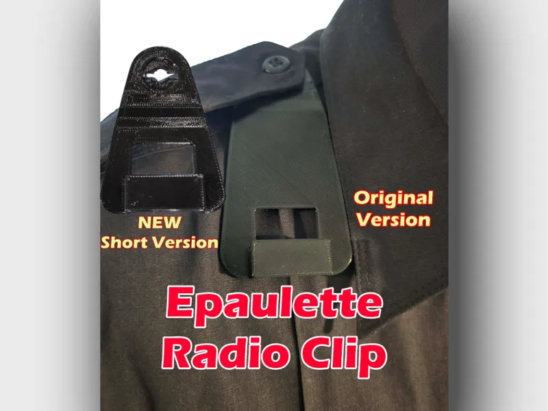 TPU Epaulette Tethered Radio Clip + Short Version