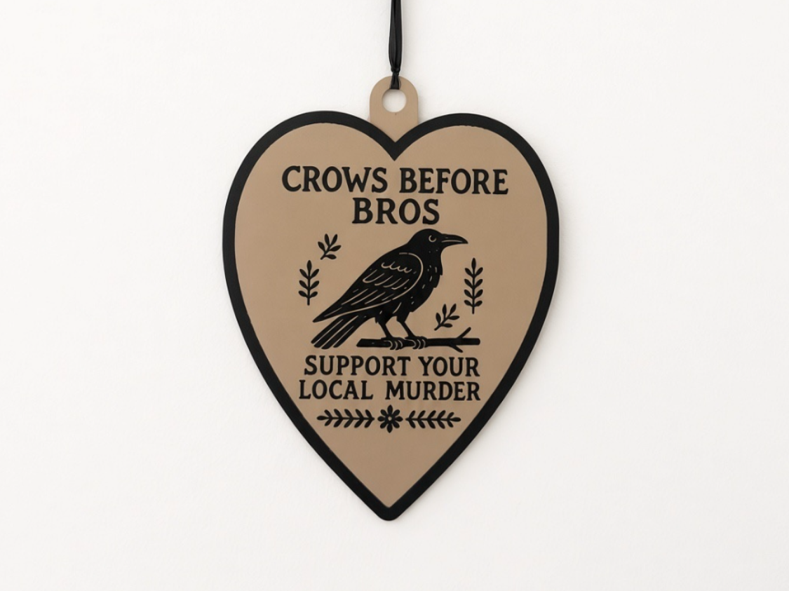 Halloween sign 'crows before bros' party decor 3D model