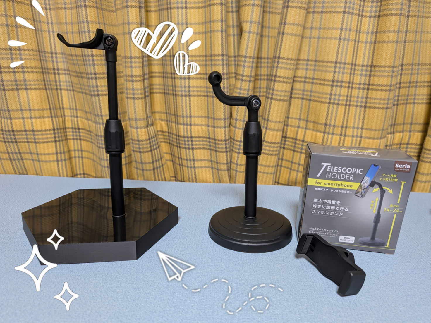 100均スマホホルダー用 ドールスタンド化カスタムパーツ
