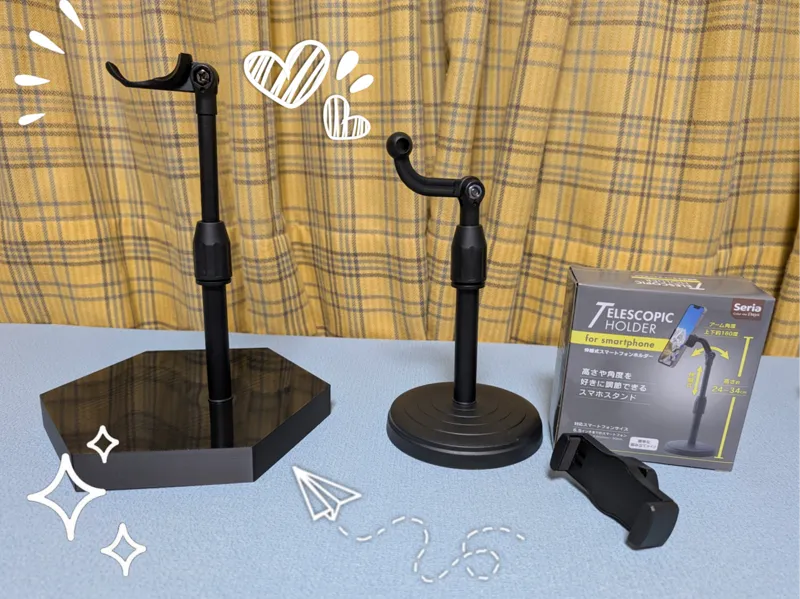 100均スマホホルダー用 ドールスタンド化カスタムパーツ