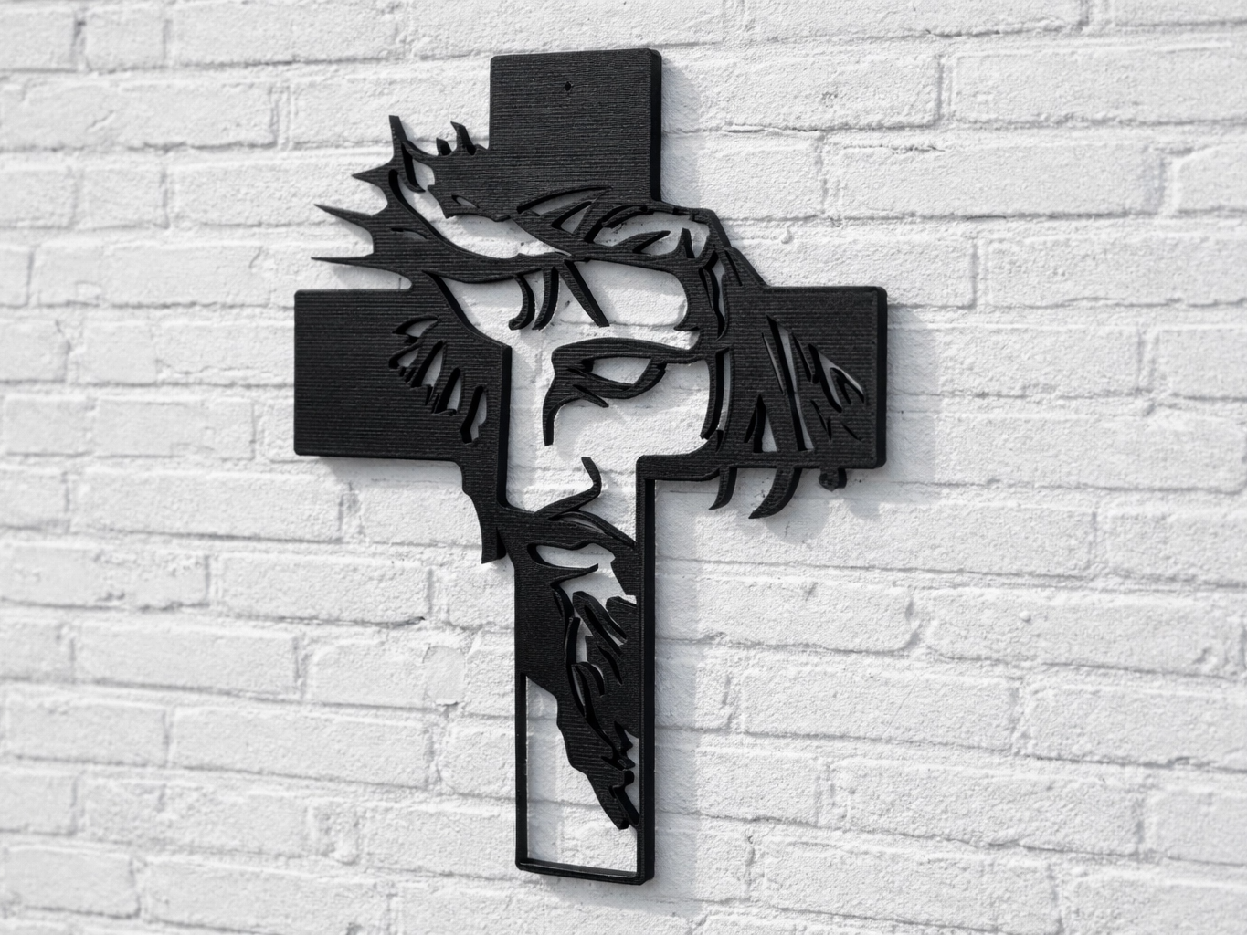 Faith & Sacrifice-Jesus Silhouette Cross Wall Art