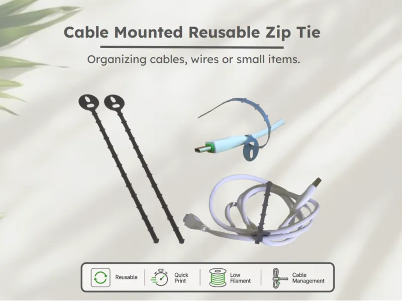 Cable Mounted Reusable Zip Tie