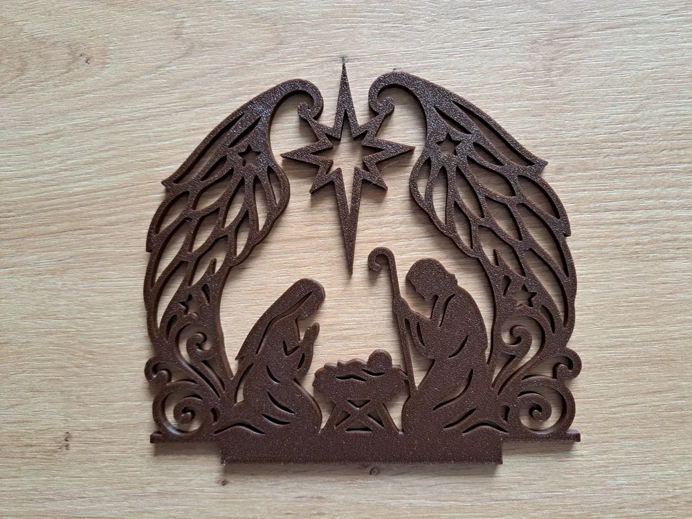 02 – Nativity Scene with Angel Wings - Free 3D Print Model - MakerWorld