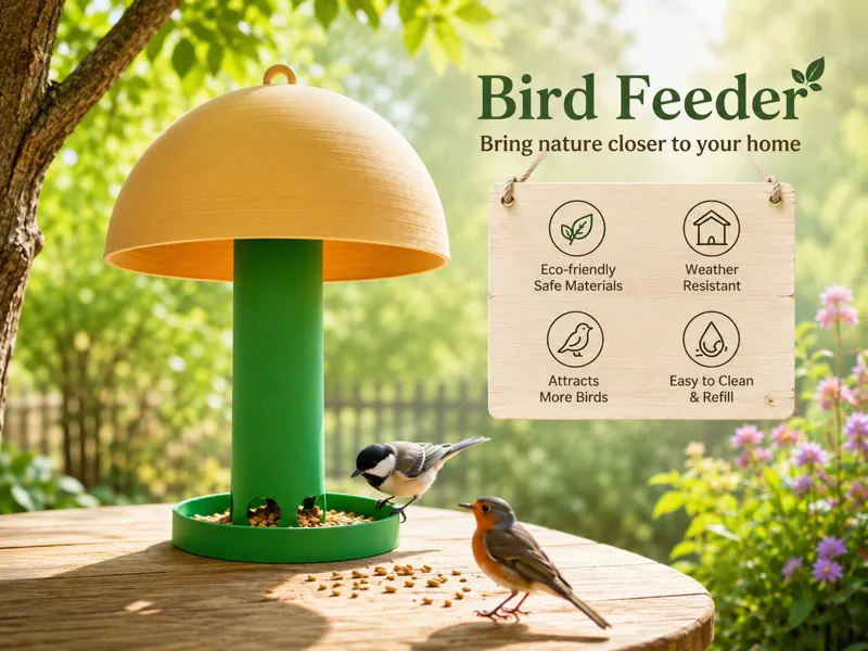 Minimal Hanging Bird Feeder for Gardens