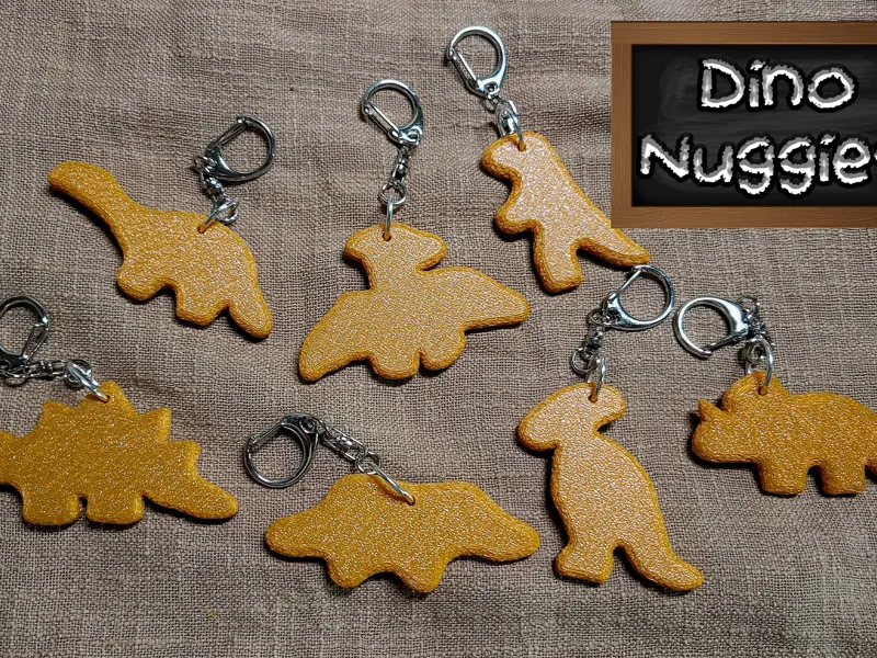 Dino Nuggie Keychain Charm
