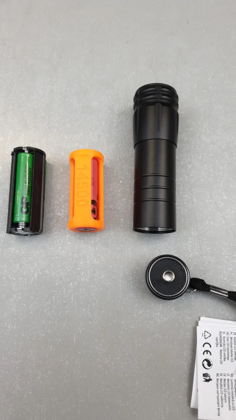 Li-ion battery 14500 adapter for flashlight