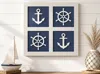 18 cm - Anchor & Ship Wheel - Maritime Japandi Wallart