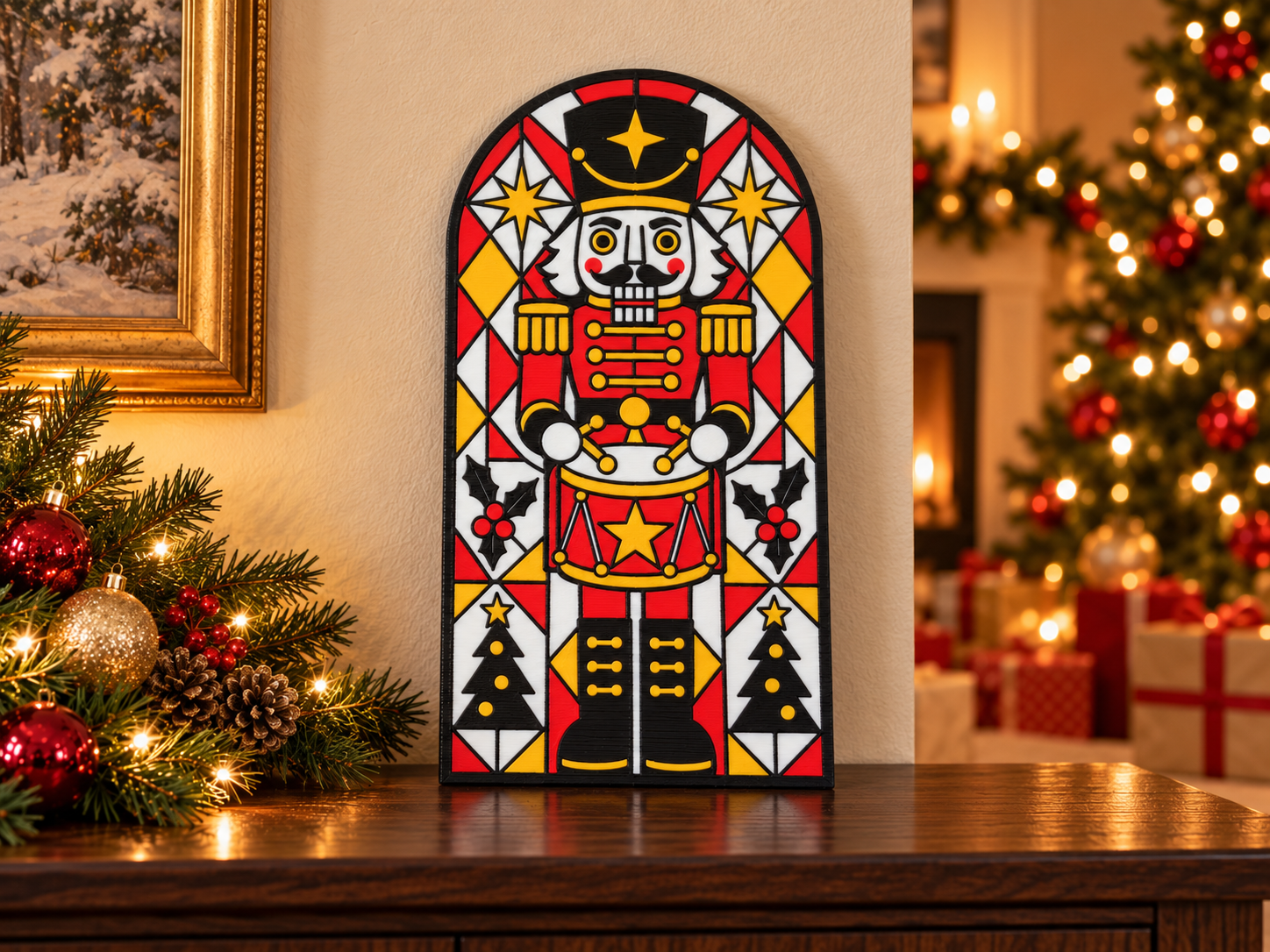 Christmas Nutcracker Stained Glass - 1