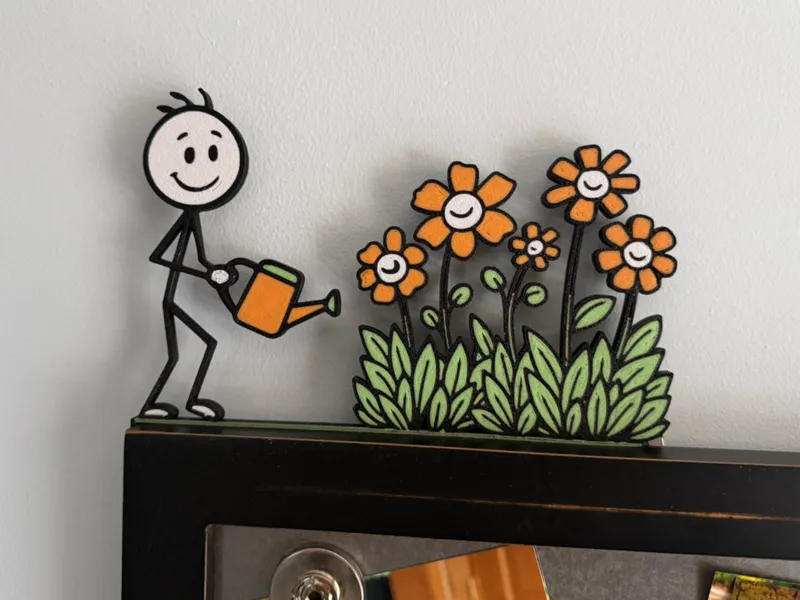 Spring Stick Man - door / switch corner decoration