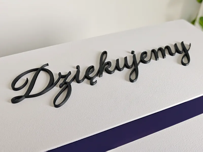 Napis „Dziękujemy” 2D