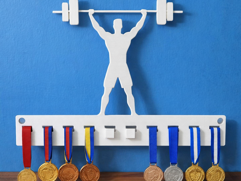 Weightlifter Medal Hanger Barbell Medal Display