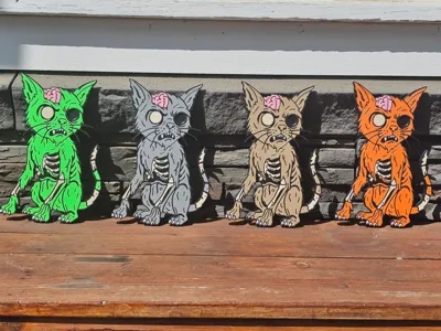 Zombie Cat - Display, Wall, Shelf, Horror