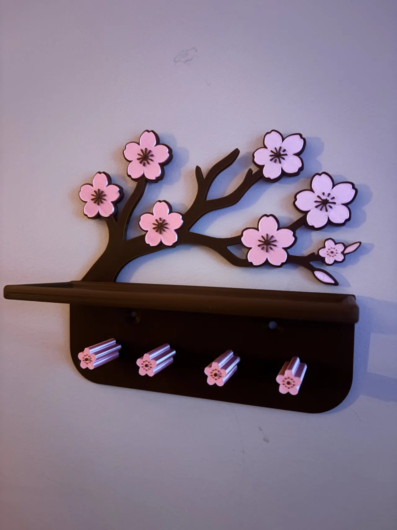 Cherry Blossom Wall Shelf & Key Holder view 3