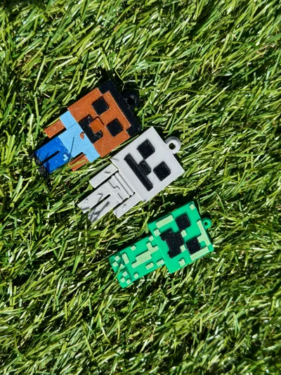 Key Man Minecraft Best Minecraft keychain creeper skeleton steve by 3Dcrabi - MakerWorld
