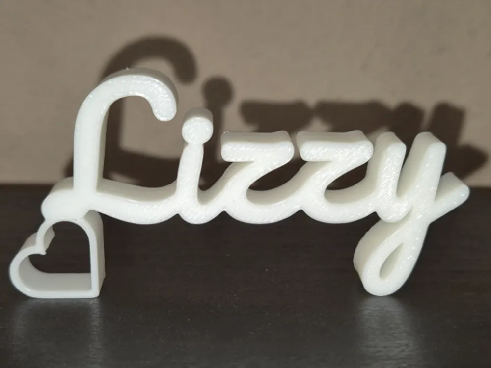 Lizzy Name Sign Display Decor - Free 3D Print Model - MakerWorld