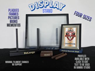 Display stand plaque, frame, picture, book