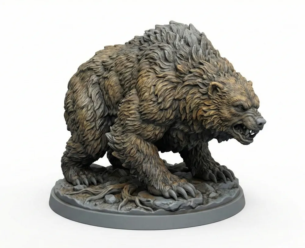 Great Cave Bear & Druid Wild Shape | RPG Miniature - MakerWorld 3D ...