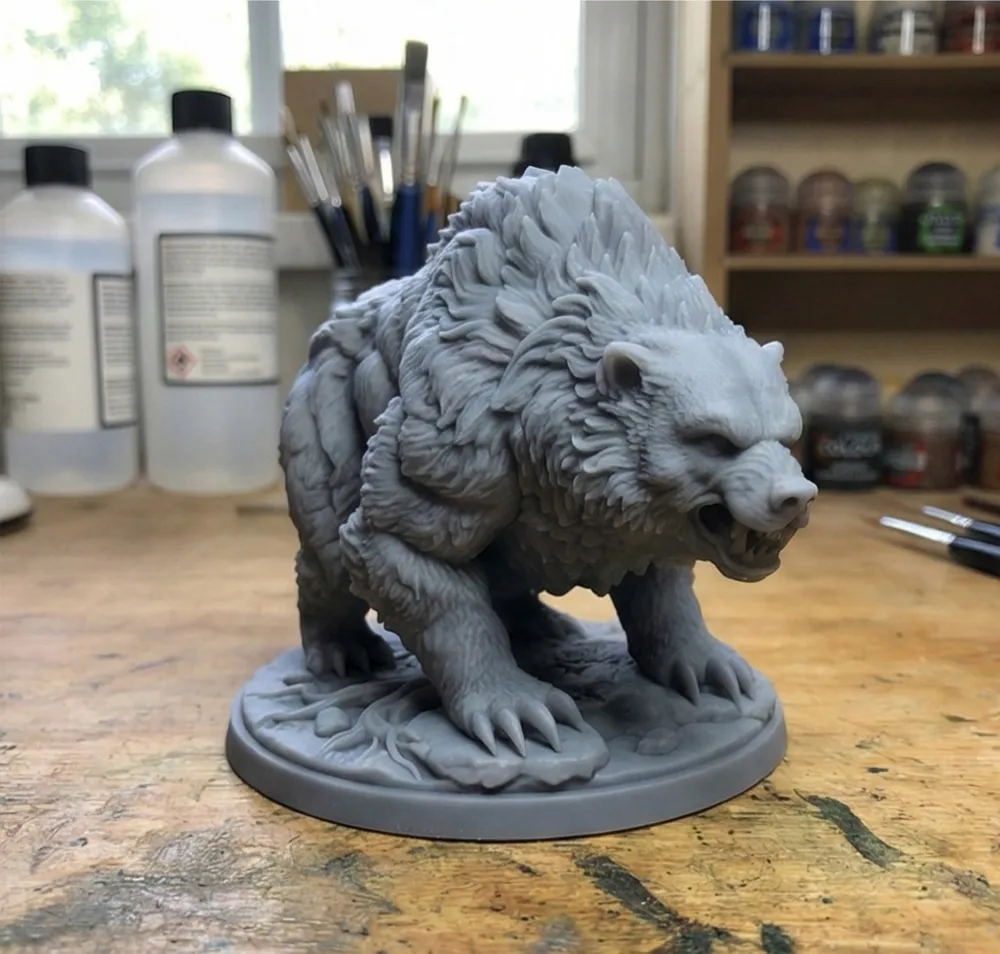 Great Cave Bear & Druid Wild Shape | RPG Miniature - MakerWorld 3D ...