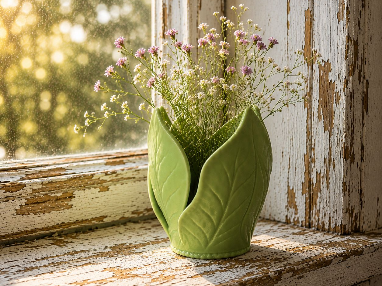 Leaf Bloom Vase – Nature Inspired Decorative Vase